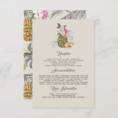 Gästekarte "Beach Pineapa Wedding Information Gues Begleitkarte (Vorne/Hinten)