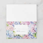 Gästekarte der Hydrangea-Platzkarte Nr. der Antwor Platzkarte (Außenseite Aufgefaltet)