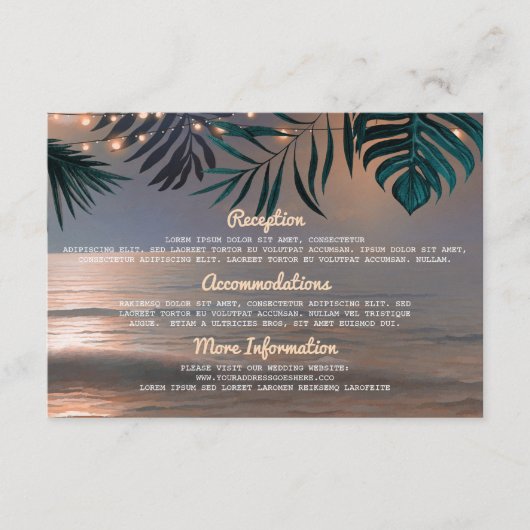 Gästekarte für Strandzeichenbeleuchtung Begleitkarte (Vorderseite)