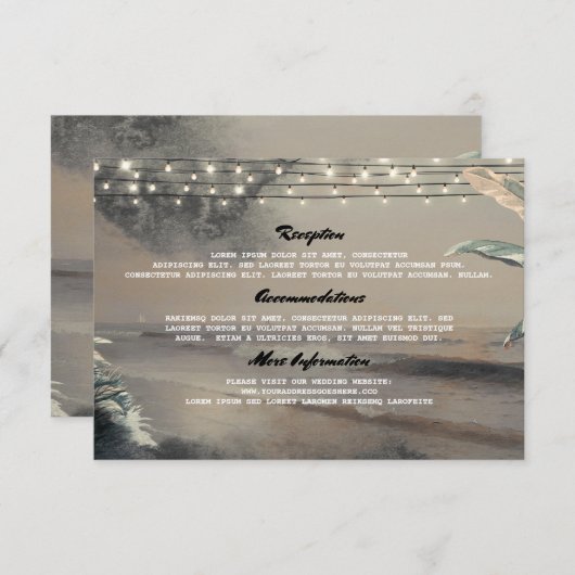 Gästekarte für Strandzeichenbeleuchtung Begleitkarte (Vorne/Hinten)