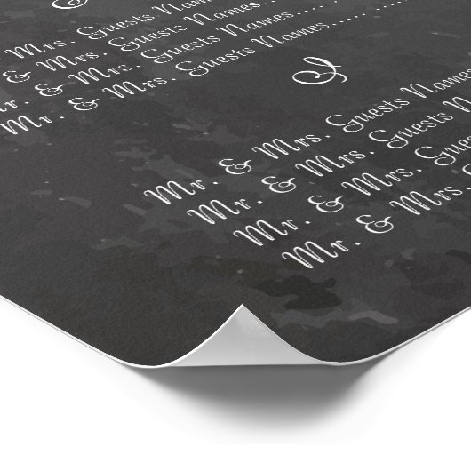 Gästekarte für Vintage Wedding Chalkboard Poster (Ecke)