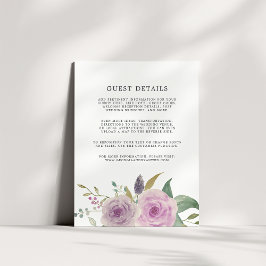 Gästekarte für Violet & Sage Wedding Begleitkarte