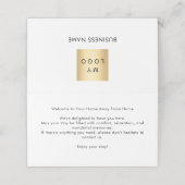 Gästekarte Hotelzimmer Platzkarte (Außenseite Aufgefaltet)