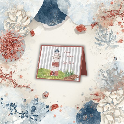 Gästekarte mit Wasserfarbenlampe an der Küste Dankeskarte