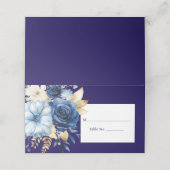 Gästekarte Navy Blue Platzkarte No. Response Card (Außenseite Aufgefaltet)