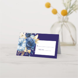 Gästekarte Navy Blue Platzkarte No. Response Card