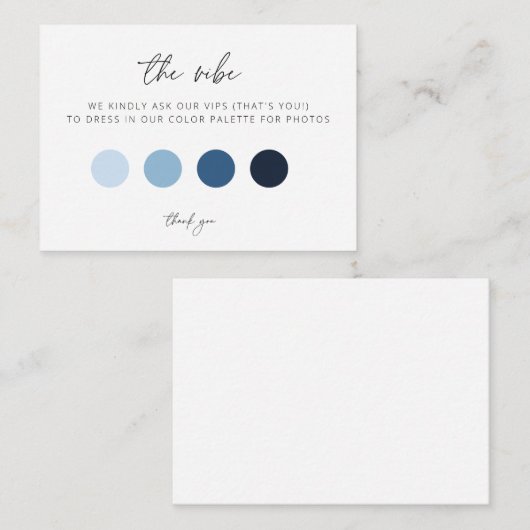 Gästekarte | Palette Hochzeitsfarbe Begleitkarte (Vorne/Hinten)