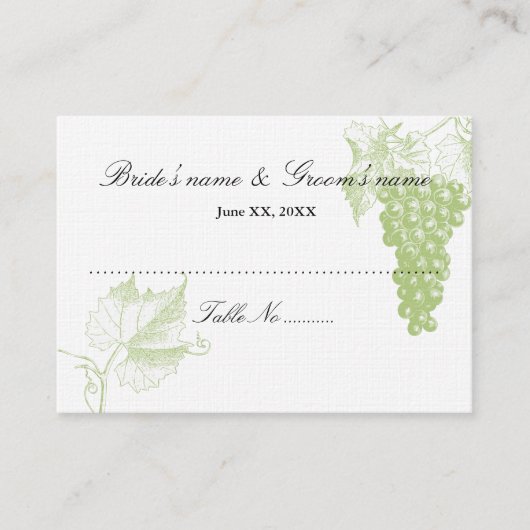 Gästekarte Platzkarte (Vorderseite)