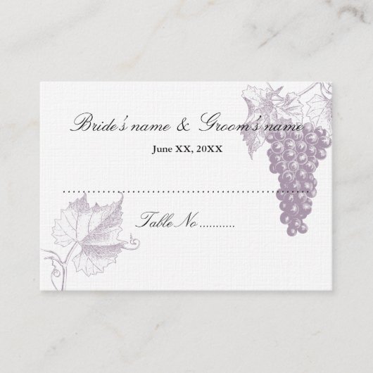 Gästekarte Platzkarte (Vorderseite)