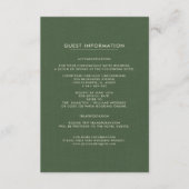 Gästekarten für Hochzeiten | Grünes Muster Begleitkarte (Vorderseite)