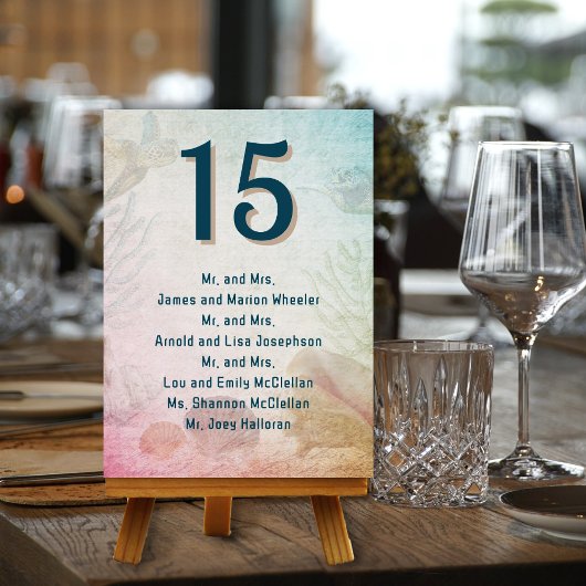 Gästekarten für Hochzeitstiche für Tischnummern