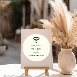 Gästekunden-WLAN-Netzwerkpasswort Elfenbein Runder Aufkleber