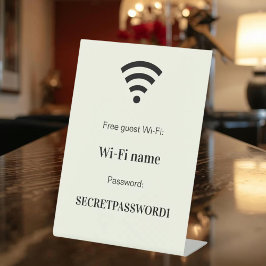Gästekunden-WLAN-Netzwerkpasswort Elfenbein Sockelschild