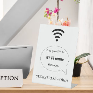 Gästekunden-WLAN-Netzwerkpasswort Sockelschild