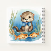 Gästeliste Baby Otter Boy Baby Dusche Notizblock (Rückseite)