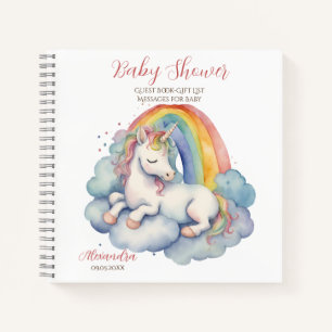 Gästeliste Baby Unicorn Girl Baby Dusche Notizblock