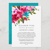 Gästeliste für Boho Chic Floral Reduced Ankündigung (Vorne/Hinten)