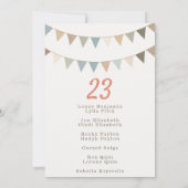 Gästeliste für die Tischnummer der Hochzeitskarte (Rückseite)