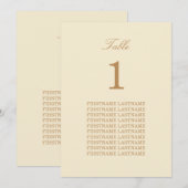 Gästennamen Cream Beige Table Card (Vorne/Hinten)