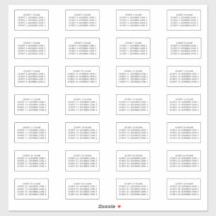 Gästeschriften für 28 Einladungsumschläge Aufkleber