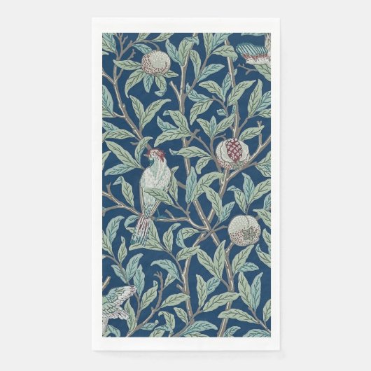 GÄSTESTADT: WILLIAM MORRIS : POMEGRANATE & BIRD SERVIETTE (Vorderseite)