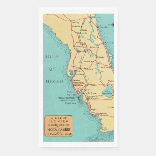 Gästetücher für Floridas Westküste Serviette (Vorderseite)
