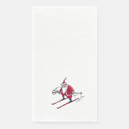 Gästetücher für Santa Skiing Papier Serviette (Vorderseite)