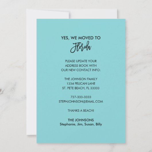 Gästezimmer in der Beach Scene nach Florida überfü Ankündigung (Rückseite)