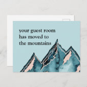 Gästezimmer in die Berge New Address Anno Ankündigungspostkarte (Vorne/Hinten)