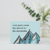 Gästezimmer in die Berge New Address Anno Ankündigungspostkarte (Stehend Vorderseite)