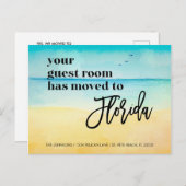 Gästezimmer nach Florida Beach Scene New Zuhause u Ankündigungspostkarte (Vorne/Hinten)