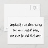 Gastfreundschaft Postkarte (Vorne/Hinten)