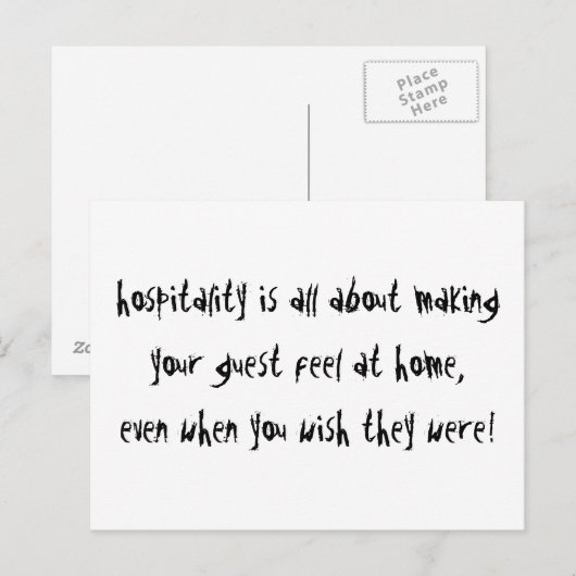 Gastfreundschaft Postkarte (Vorne/Hinten)
