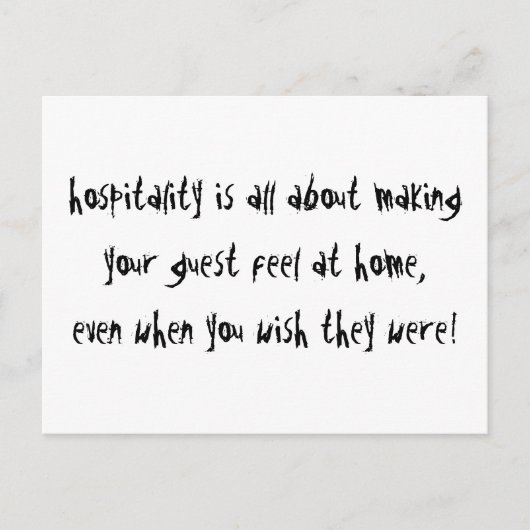 Gastfreundschaft Postkarte (Vorderseite)