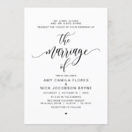 Gastgeber für Eltern, Moderne Schwarze Kalligraphi Einladung