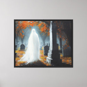 Gastgeber im Friedhof - Spuk Halloween-Mauer Kunst Leinwanddruck