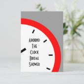 Gastgeber rund um den Duschbereich der Uhr Einladung (Stehend Vorderseite)
