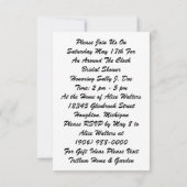 Gastgeber rund um den Duschbereich der Uhr Einladung (Rückseite)