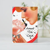 Gastgeber rund um den Duschbereich der Uhr Einladung (Stehend Vorderseite)