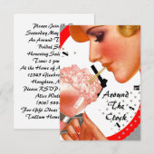 Gastgeber rund um den Duschbereich der Uhr Einladung (Vorne/Hinten)