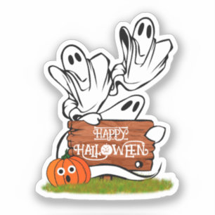 Gastgeber und Freunde Halloween Aufkleber