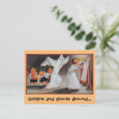 Gastgeber und Goblins Halloween Einladung Postkart (Stehend Vorderseite)