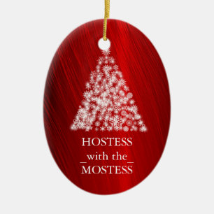 Gastgeberin mit dem größten Weihnachten Xmas Keramik Ornament