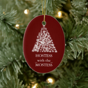 Gastgeberin mit der Weihnachts-Schiefertafel Moste Keramik Ornament