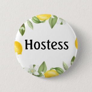 Gastgeberin Zitronen Brautparty Geschenke Hochzeit Button