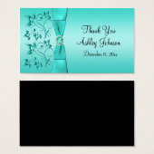 Gastgeschenk "Aqua and Black Floral" (Vorne & Hinten)