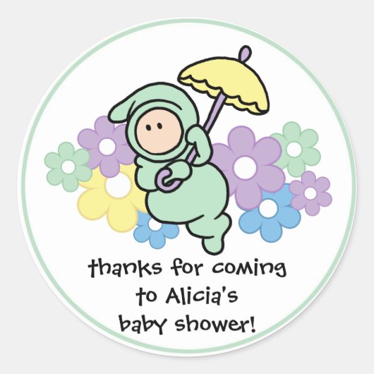 Gastgeschenk Babyduschkleber Runder Aufkleber (Vorderseite)
