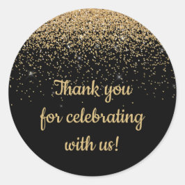 Gastgeschenk Black & Gold zum personalisierten Jah Runder Aufkleber