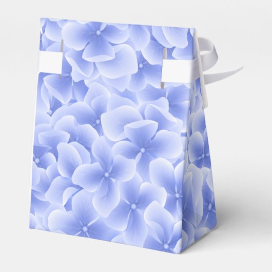 Gastgeschenk Box-Blue Hydrangeas Geschenkschachtel (Rückseite)