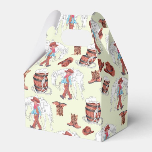 Gastgeschenk Box Cowboy und Pferd Geschenkschachtel (Vorderseite)
